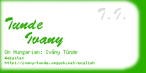 tunde ivany business card